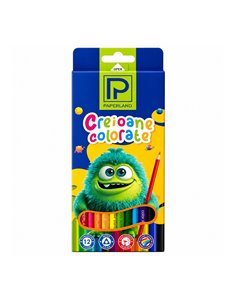 Set 12 creioane colorate Paperland PP-14100023, 12 culori
