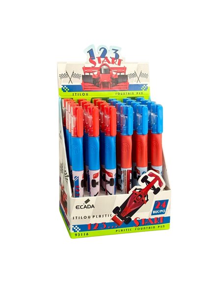 Set 24 stilouri Ecada Start 93116, penita ascunsa din iridiu tip F