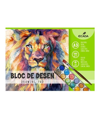 Bloc desen A3 Ecada 25301, 120 g/mp, 15 file