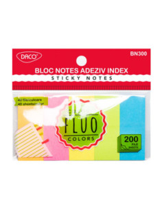 BN300,Bloc notes adeziv index (Post-it) DACO, 50 x 20 mm, 5 culori