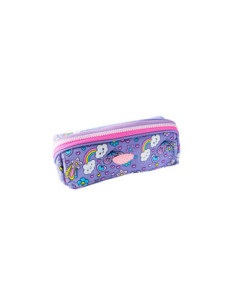 PE709M,Penar etui tip borseta DACO PE709M, 1 fermoar, 22 x 8.5 x 8.5 cm, motiv Curcubeu