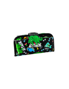 PE710N,Penar etui tip borseta DACO PE710N, 2 fermoare, clapete cu elastice, 20 x 5.5 x 10 cm, motiv Dinozauri