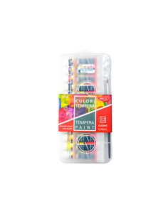 CU113,Culori tempera 12 culori 12 ml cutie plastic DACO