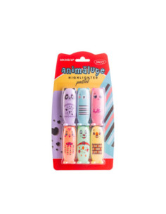 MK408/6P,Marker evidentiator set 6 mini pastel animalute DACO MK408/6P