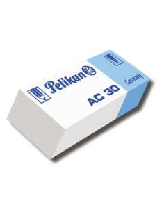 606079-30,Set 30 x Radiera Pelikan AC30 din plastic, Alb cu Bleu