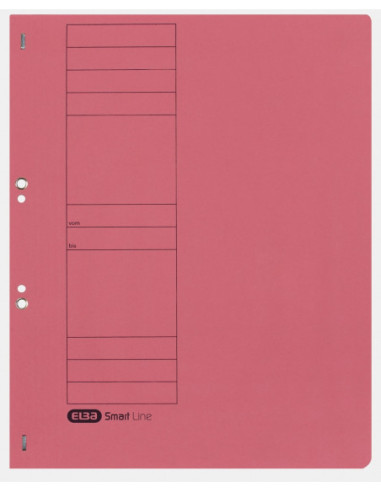 100551875-50,Set 50 x Dosar cu capse ELBA Smart Line Eyelet A4, carton 250 g/mp, capacitate 200 file, Rosu
