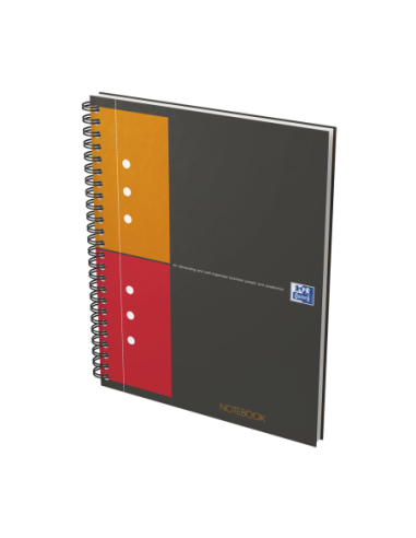 100101849-5,Set 5 x Agenda organizator Oxford International Notebook A5+, 80 file, patratele, spira dubla, Gri