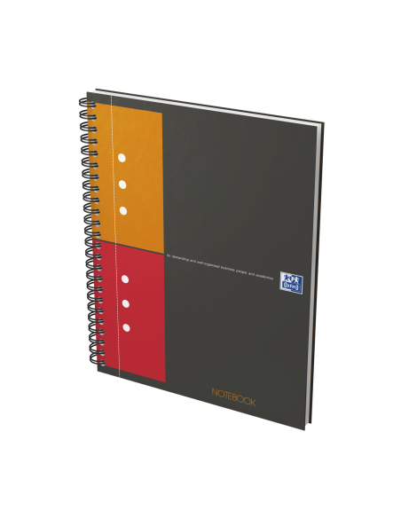 100101849-5,Set 5 x Agenda organizator Oxford International Notebook A5+, 80 file, patratele, spira dubla, Gri