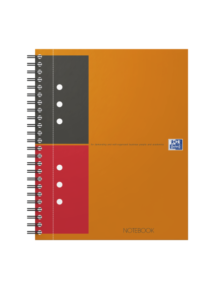 100102680-5,Set 5 x Agenda organizator Oxford International Notebook A5+, 80 file, dictando îngust, spirală dublă, Portocaliu
