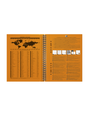 100102680-5,Set 5 x Agenda organizator Oxford International Notebook A5+, 80 file, dictando îngust, spirală dublă, Portocaliu