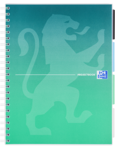 400182937-5,Set 5 x Caiet organizator Oxford Gradient Project Book A4, 80 file, patratele 5 mm, spirala dubla, SCRIBZEE, culori 