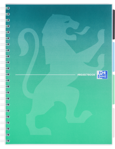 400182937-5,Set 5 x Caiet organizator Oxford Gradient Project Book A4, 80 file, patratele 5 mm, spirala dubla, SCRIBZEE, culori 