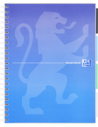 400182937-5,Set 5 x Caiet organizator Oxford Gradient Project Book A4, 80 file, patratele 5 mm, spirala dubla, SCRIBZEE, culori 
