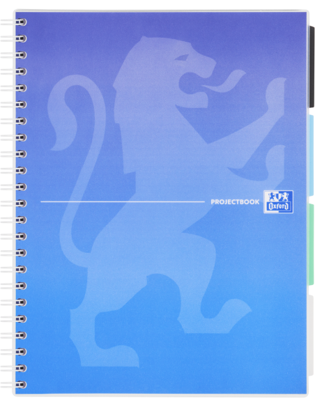 400182937-5,Set 5 x Caiet organizator Oxford Gradient Project Book A4, 80 file, patratele 5 mm, spirala dubla, SCRIBZEE, culori 