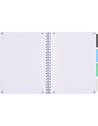 400182937-5,Set 5 x Caiet organizator Oxford Gradient Project Book A4, 80 file, patratele 5 mm, spirala dubla, SCRIBZEE, culori 