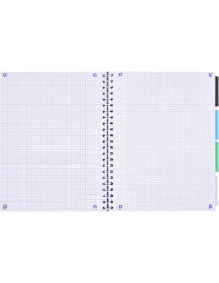 400182937-5,Set 5 x Caiet organizator Oxford Gradient Project Book A4, 80 file, patratele 5 mm, spirala dubla, SCRIBZEE, culori 