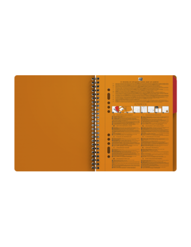100104067-5,Set 5 x Agenda organizator Oxford International Active Book A5+, 80 file, dictando, spirala dubla, Portocaliu