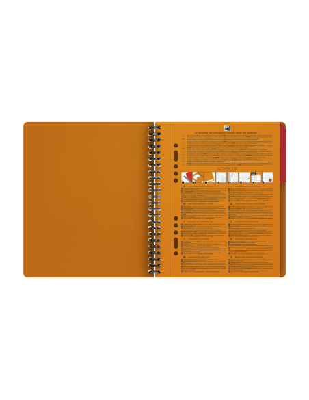 100104067-5,Set 5 x Agenda organizator Oxford International Active Book A5+, 80 file, dictando, spirala dubla, Portocaliu