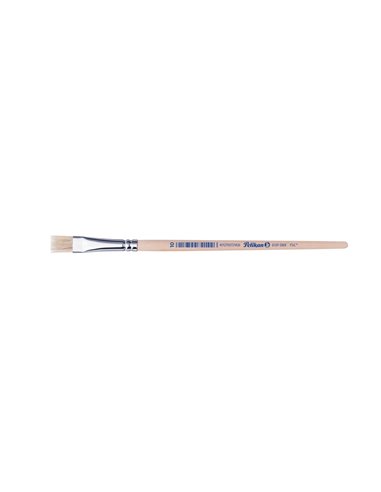Set 12 x Pensula Pelikan 613F, marimea 10, varf lat din par natural de porc, lemn FSC