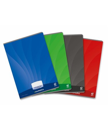 Caiet A4 Aurora Mano, 60 file, 90g/mp, matematica, coperta carton lucios, Culori asortate