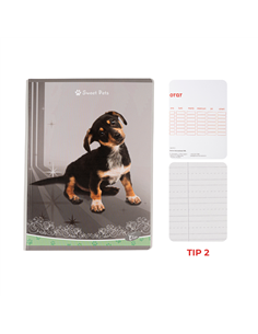 Caiet Tip 2 Elisa, 36 file, 80g/mp, coperta carton, Motiv sweet pets 2