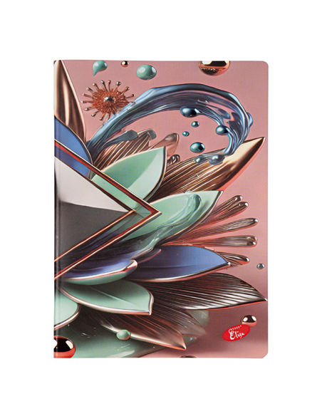 Caiet A5 Elisa Print, 48 file, 80g/mp, matematica, coperta carton, design 3D arts