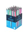 Set 50 de pixuri Schneider K15, clema metalica, mina albastra, Culori pastel asortate