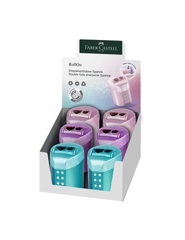 Display 6 ascutitori duble RollOn Faber-castel Sparkle, Pastel