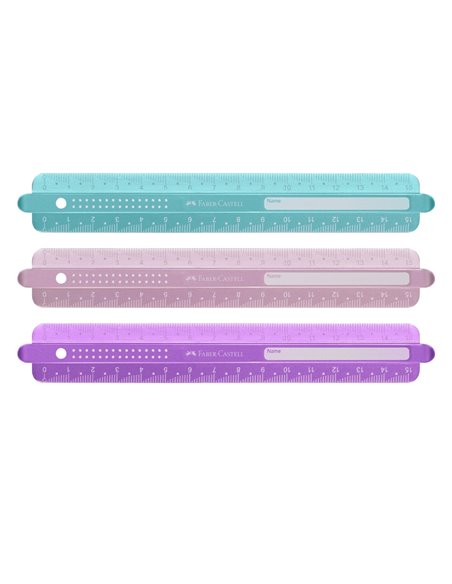 Rigla Faber-Castell Sparkle FC172015, 15 cm, Culori asortate