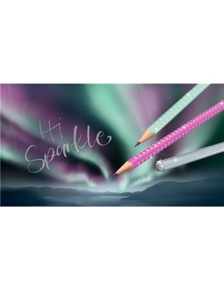 Creion grafit B Sparkle Electric Faber-Castell FC118291, Fuchsia