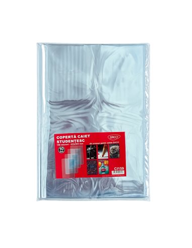 Set 10 Coperti DACO CI159 caiet student A4 43.3 x 30.3 cm, Transparente