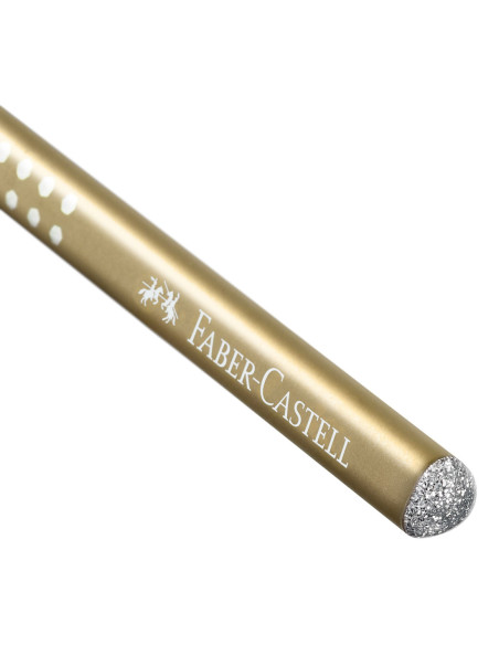 FC118214-12,Set 12 x Creion grafit Faber-Castell Sparkle 2019, duritate B, Auriu