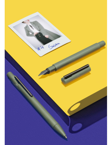 FC146150,Stilou Faber-Castell NEO Slim Aluminium, Verde, penita din otel inoxidabil, sistem cartus/convertor