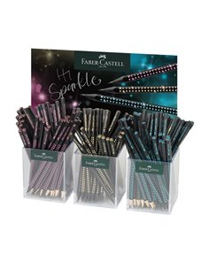 FC118255,Display 144 creioane grafit B Faber-Castell Sparkle Winter 2025