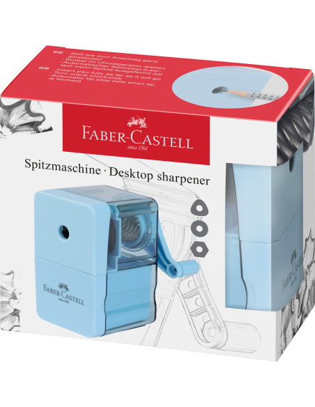 FC180985,Ascutitoare de birou Faber-Castell Sky, cu container pentru reziduuri, Albastru