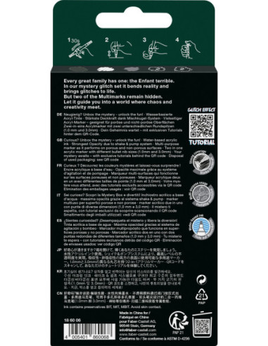 FC186006,Set 1 x Blister cu 5 markere acrilice multimark mystery Faber-Castell, culori surpriza, varf dublu 1 mm - 3 mm