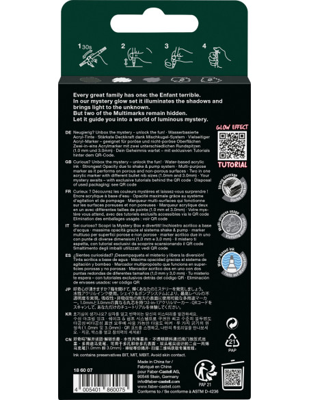 FC186007,Set 2 x Blister cu 5 markere acrilice multimark mystery Faber-Castell, culori surpriza, varf dublu 1 mm - 3 mm