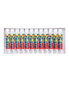 Set 12 Tempera DACO 12 ml, Alb titan