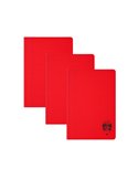 Set 3 caiete A5 Daco, 48 file, 70g/mp, matematica, coperta plastic, Rosii