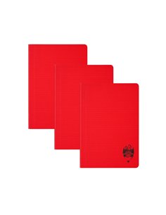 Set 3 caiete A4 Daco, 60 file, 70g/mp, matematica, coperta plastic, Rosii