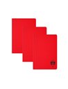 Set 3 caiete A4 Daco, 60 file, 70g/mp, matematica, coperta plastic, Rosii