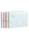 DLEF613,Servieta plastic cu maner 13 compartimente diverse culori macarons Deli