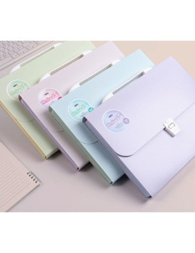 DLEF613,Servieta plastic cu maner 13 compartimente diverse culori macarons Deli