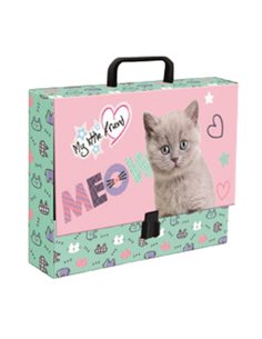 Mapa A4 XL cu maner ST.Majewski, 9 cm, My little friend - Fluffy kitty