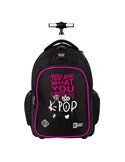 Ghiozdan scoala tip troller St.Majewski St.Right TB01, 44 x 32 x 25 cm, Motiv K-POP Rhythm