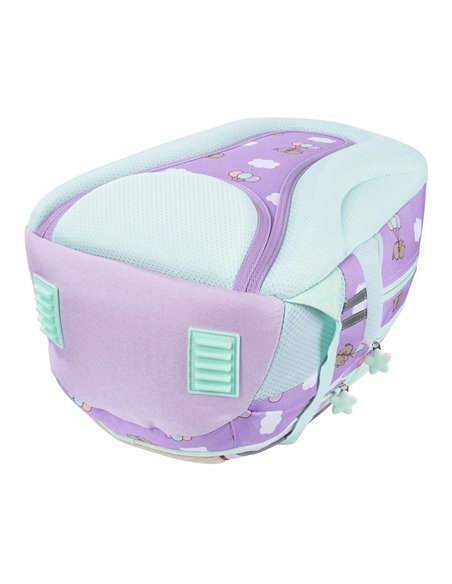 Ghiozdan scoala St.Majewski BPL58 cu 4 compartimente, 40 x 28 x 18 cm, Motiv Pusheen, Violet