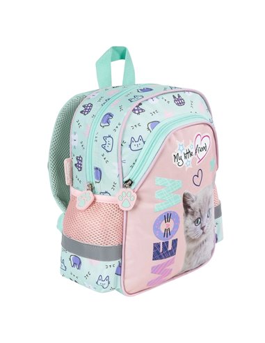 Ghiozdan gradinita St.Majewski cu 2 compartimente, 29 x 22 x 9 cm, Motiv Fluffy Kitty