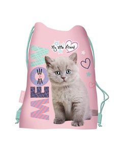Sac incaltaminte St.Majewski, 43 x 34 cm, Motiv My little friend -  Fluffy kitty