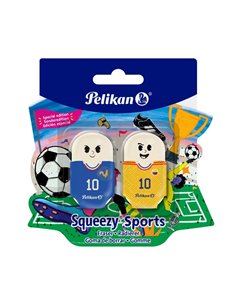 Set 2 radiere Pelikan Squeezy Sports, blister, Motive asortate - fotbal 2