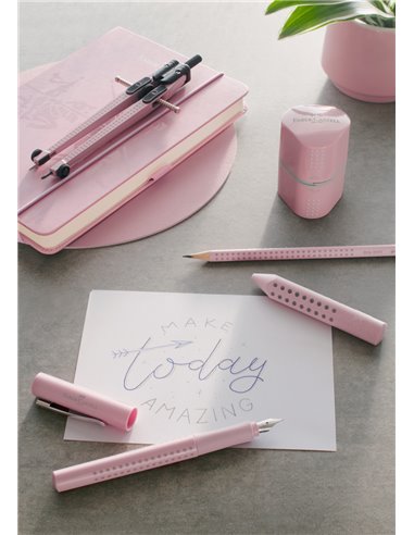 Creion grafit B Grip Sparkle Faber-Castell FC217237, Rose